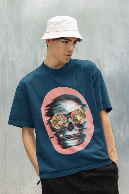 Skull Glitch Oversized T-shirt